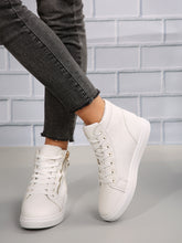 Step It Up Faux Leather Wedge Sneakers